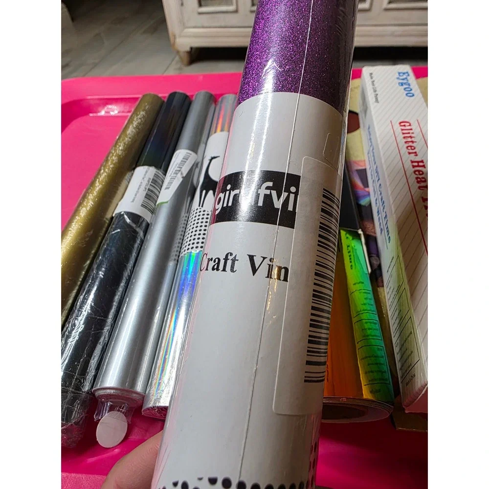 Cricut Girafvinyl‎ Craft Bundle Vinyl Rolls HTV Permanent Adhesive Faux Leather